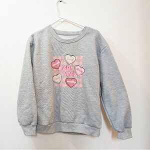 Gray Sweatshirt with Heart Design